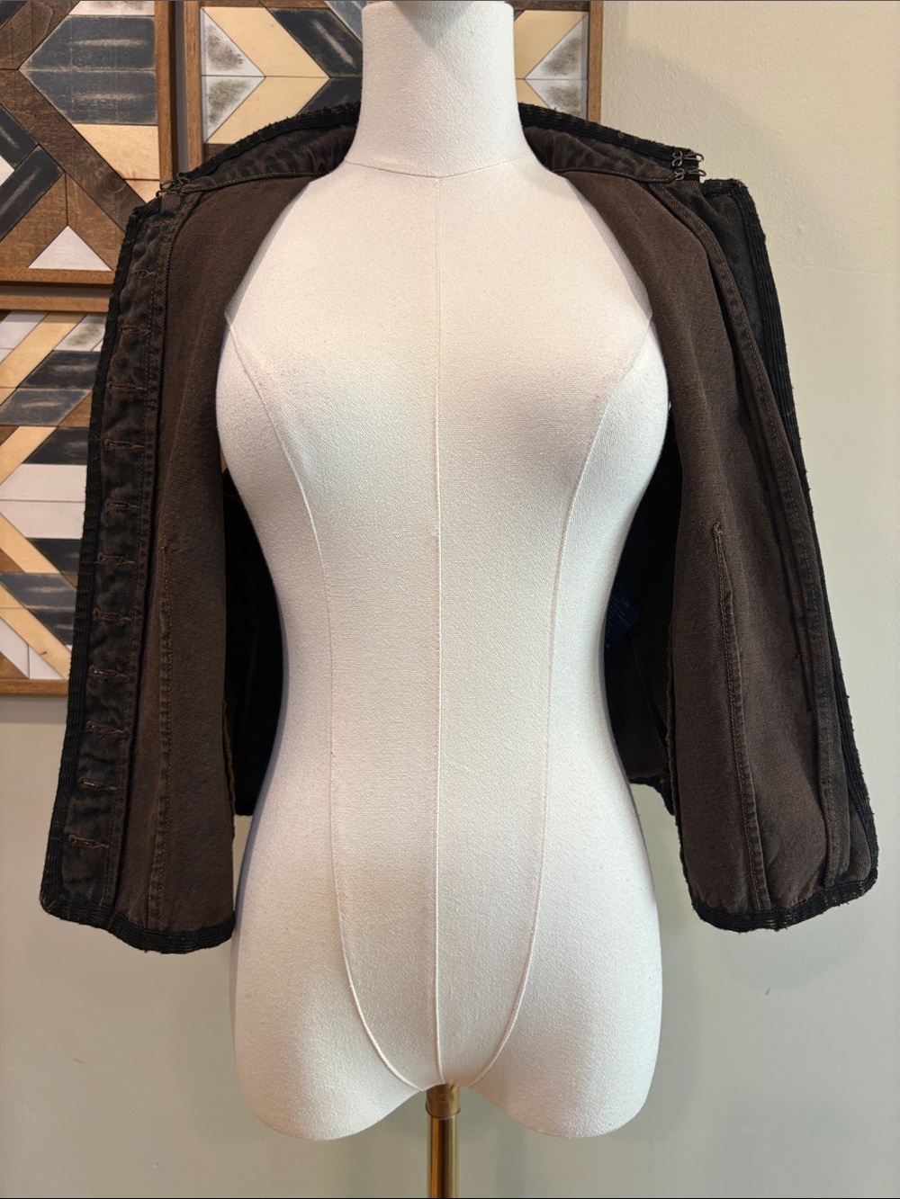 Vintage Ralph Lauren Blue Label Equestrian Brown Denim Button Up Vest size 8 - Picture 9 of 14